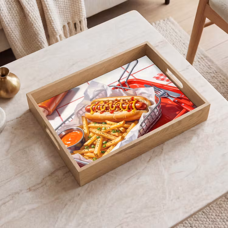 Tray - Food - Hot Dog - Fast Food - Modern - Red — 2