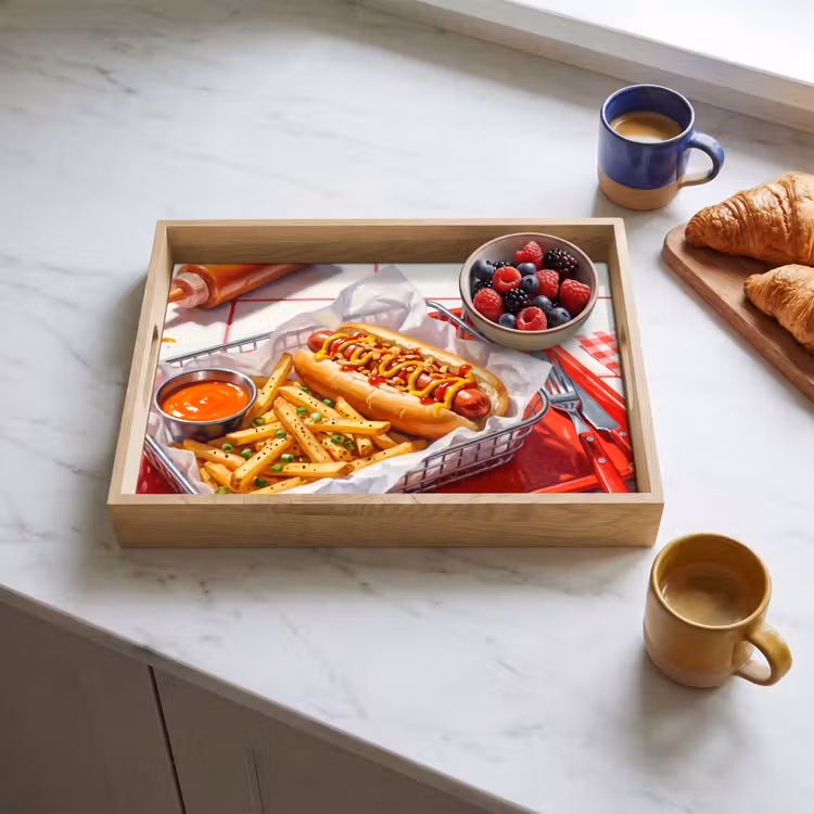 Tray - Food - Hot Dog - Fast Food - Modern - Red — 3