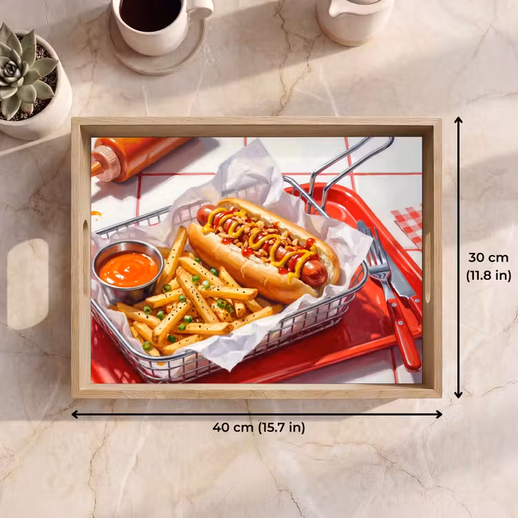 Tray - Food - Hot Dog - Fast Food - Modern - Red — 7
