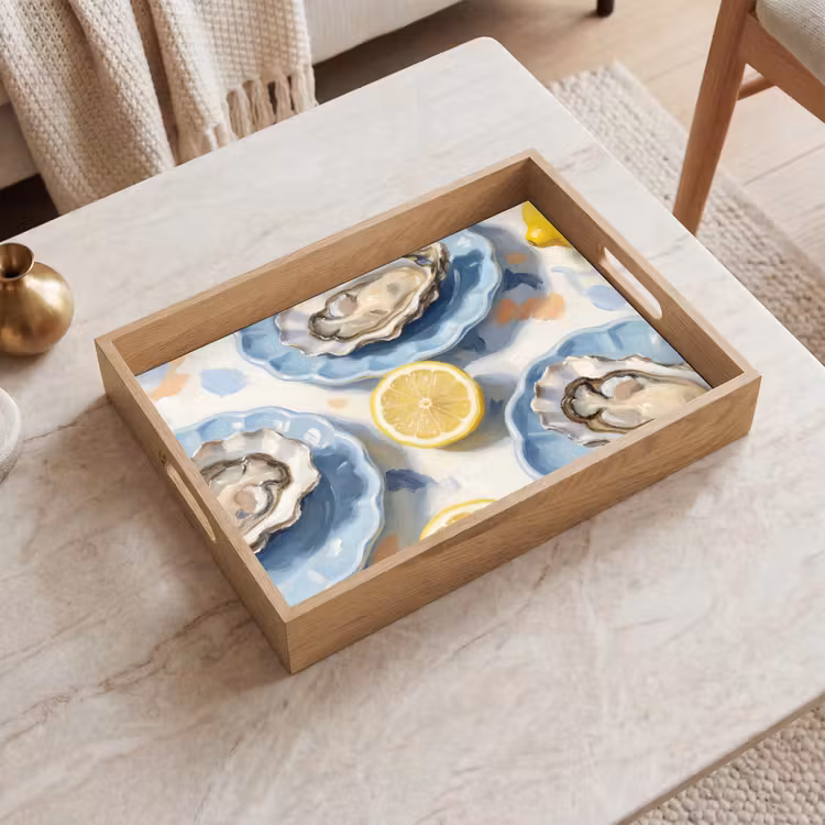 Tray - Food - Oysters - Lemons - Modern - Yellow — 2