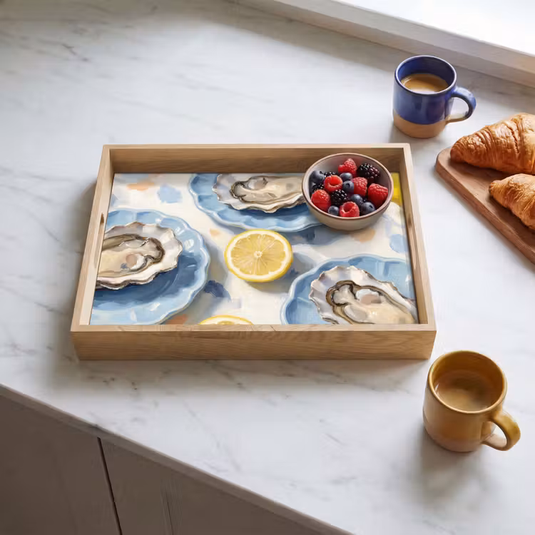 Tray - Food - Oysters - Lemons - Modern - Yellow — 3