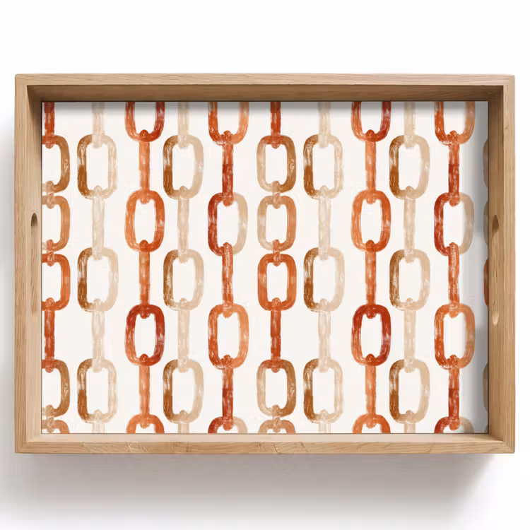 Tray - Links - Pattern - Watercolor - Terracotta — 1