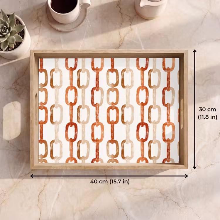 Tray - Links - Pattern - Watercolor - Terracotta — 7