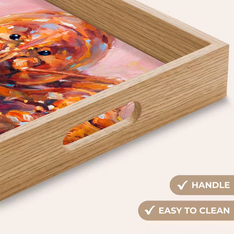 Tray - Marine Life - Lobster - Spatters - Abstract - Pink — 9