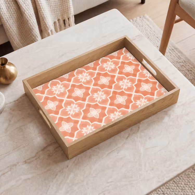 Tray - Tile Pattern - Arabesque - Vintage - Terracotta — 2