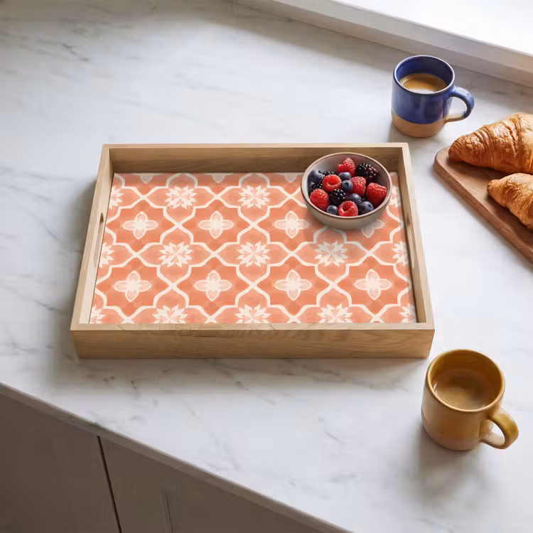 Tray - Tile Pattern - Arabesque - Vintage - Terracotta — 3
