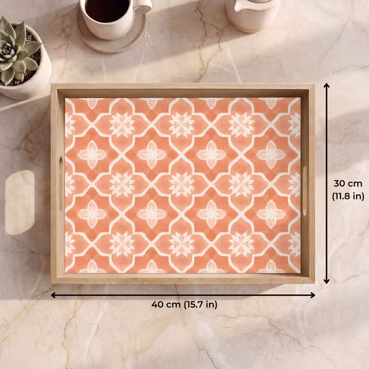 Tray - Tile Pattern - Arabesque - Vintage - Terracotta — 7