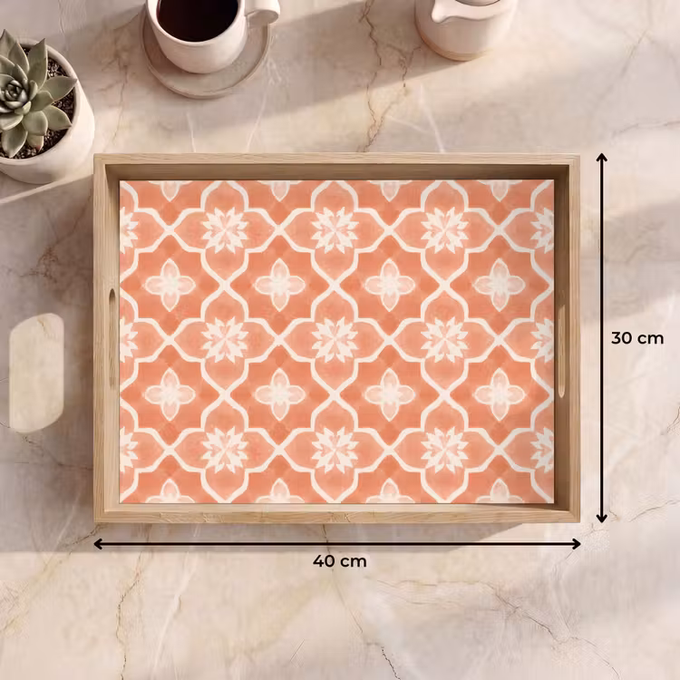 Tray - Tile Pattern - Arabesque - Vintage - Terracotta — 8