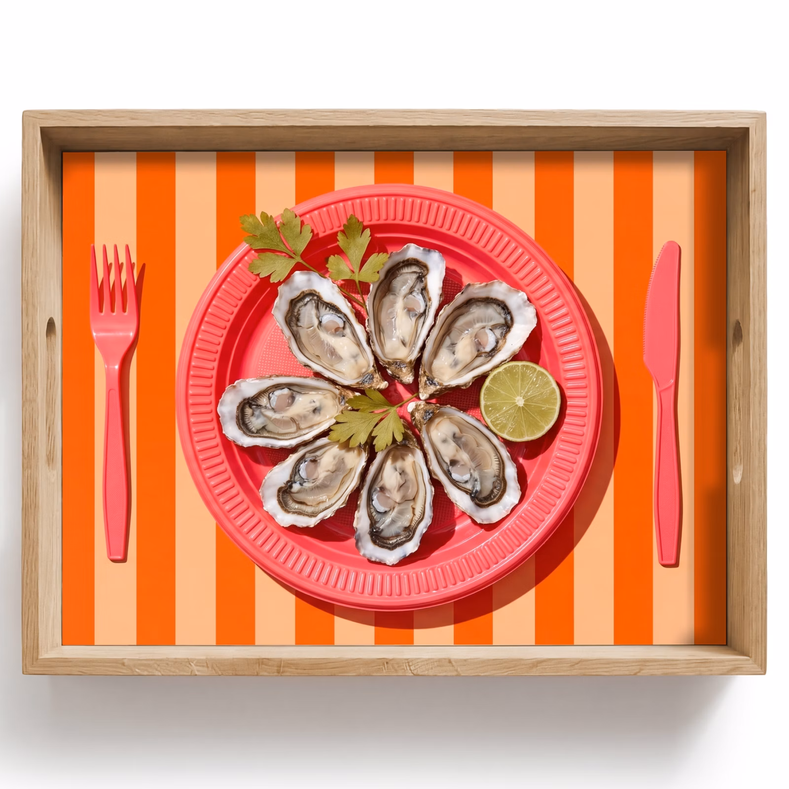 Tray - Food - Oysters - Seafood - Orange - Modern — 1