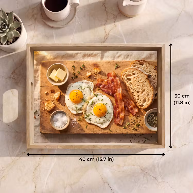 Tray - Food - Breakfast - Wood - Rustic - Yellow — 7