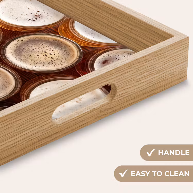 Tray - Food - Glasses - Drinks - Pattern - Brown — 9