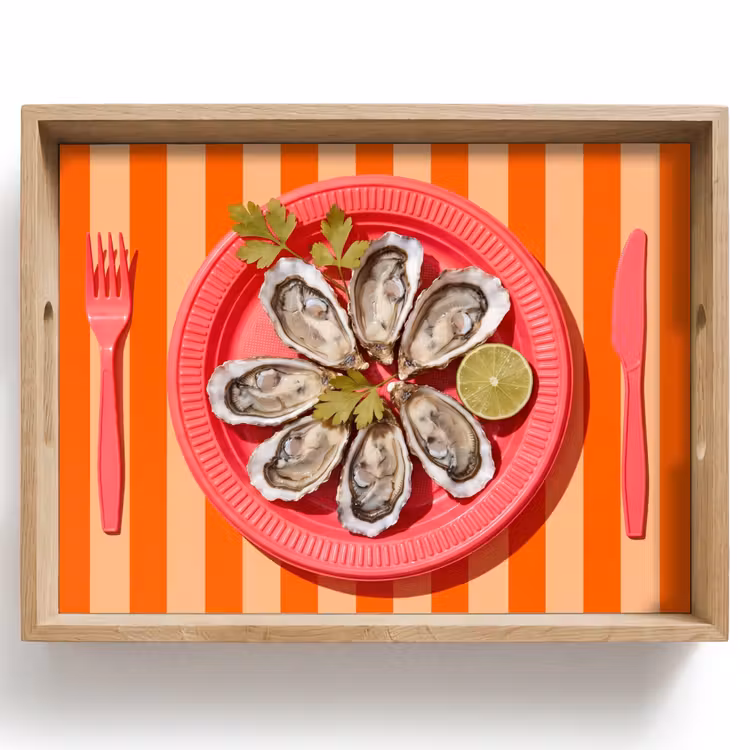 Tray - Food - Oysters - Seafood - Orange - Modern — 1