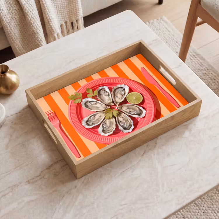 Tray - Food - Oysters - Seafood - Orange - Modern — 2