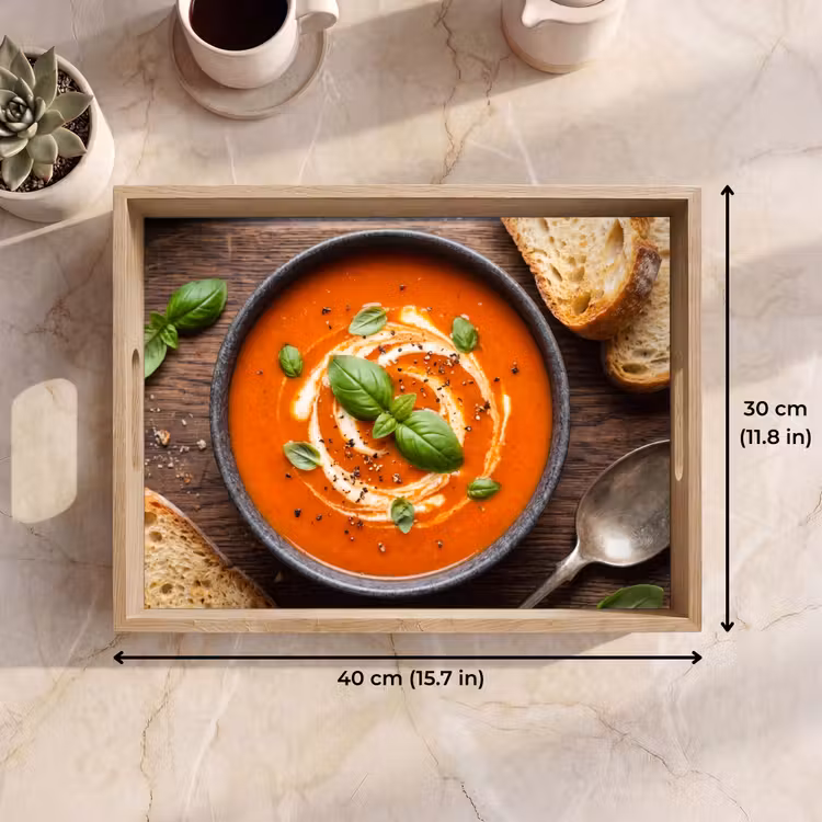Tray - Food - Soup - Basil - Rustic - Red — 7