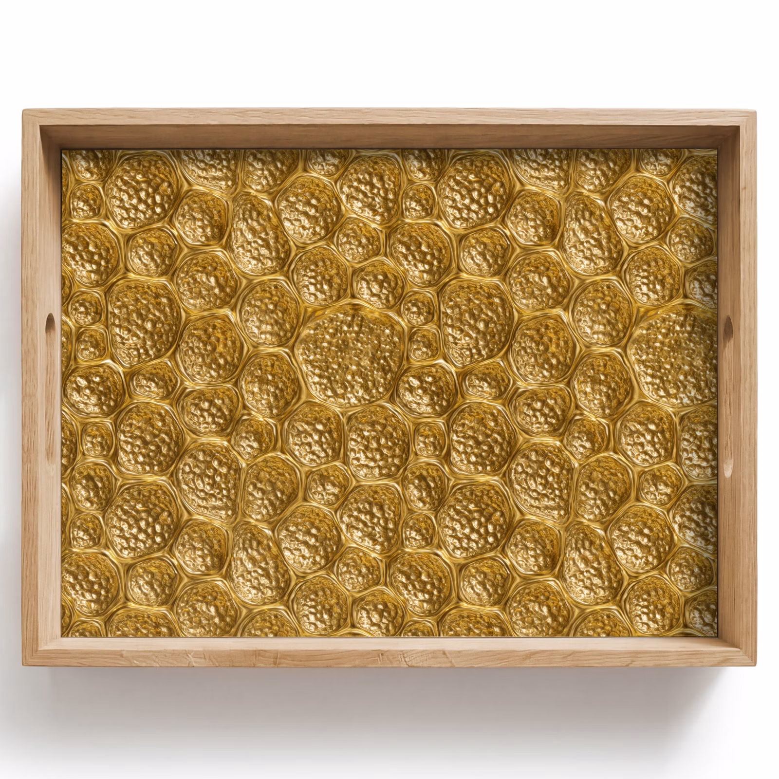 Tray - Hammered - Mosaic - Antique - Gold — 1