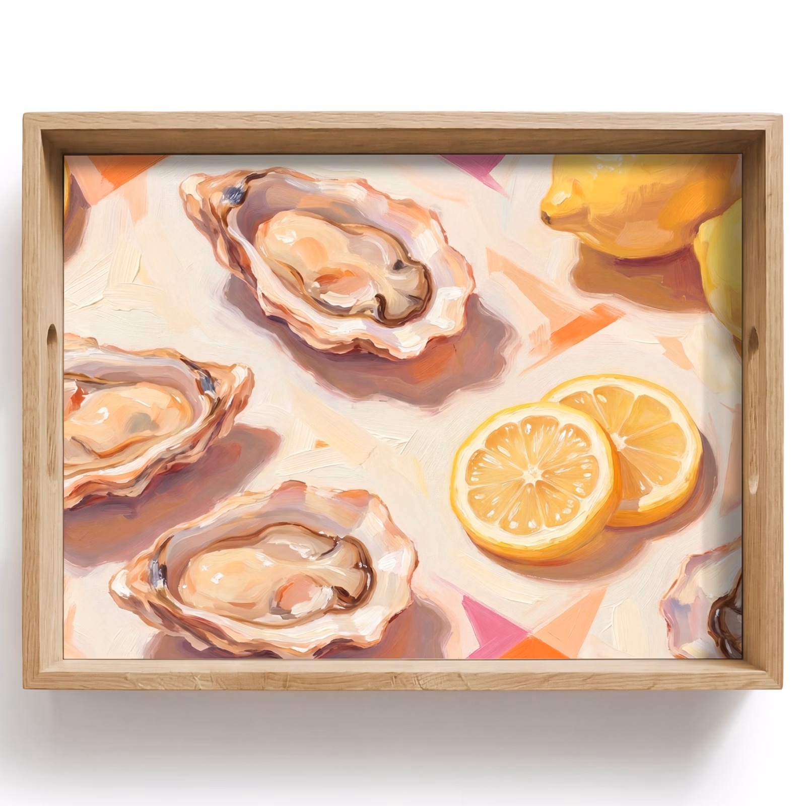 Tray - Still Life - Lemons - Oysters - Abstract - Orange — 1
