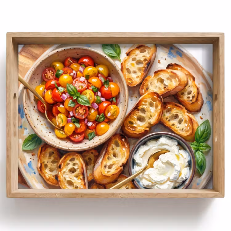 Tray - Food - Tomato - Bread - Colorful - Kitchen — 1
