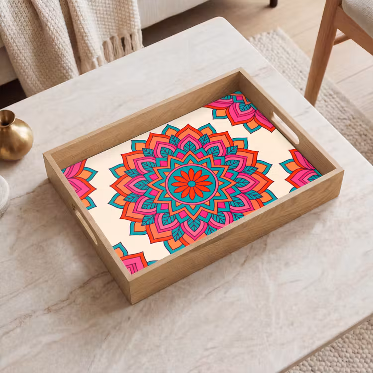 Tray - Mandala - Pattern - Abstract - Colorful - Modern — 2