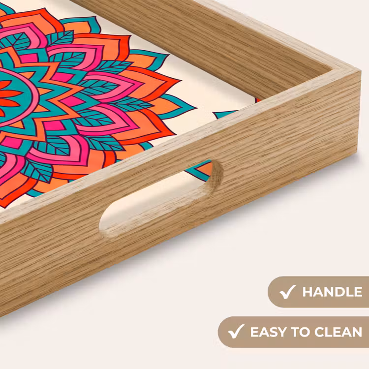 Tray - Mandala - Pattern - Abstract - Colorful - Modern — 9