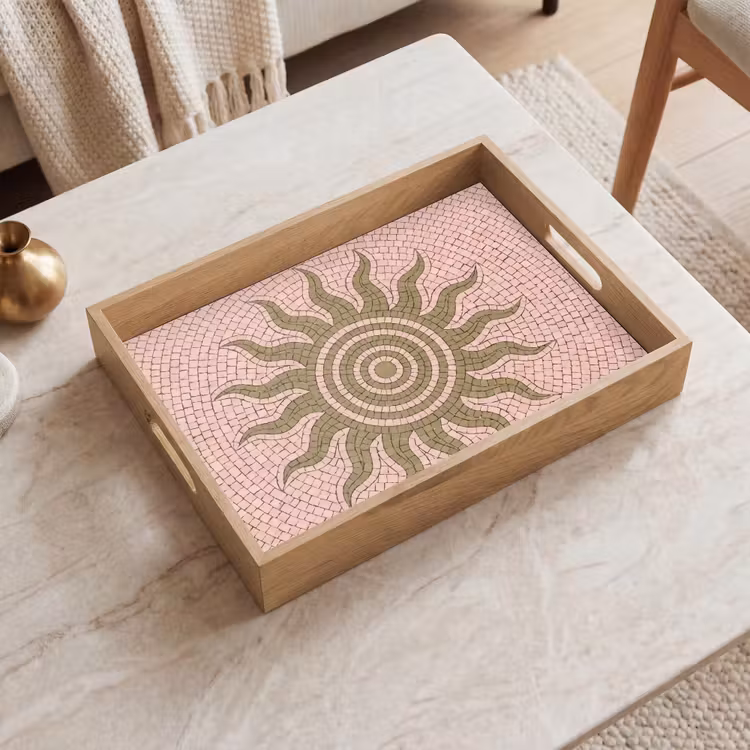 Tray - Mosaic - Sun - Pattern - Classic - Pink — 2
