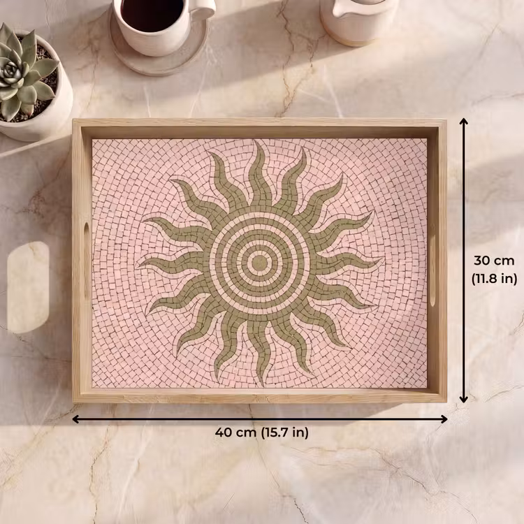 Tray - Mosaic - Sun - Pattern - Classic - Pink — 7