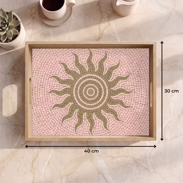 Tray - Mosaic - Sun - Pattern - Classic - Pink — 8