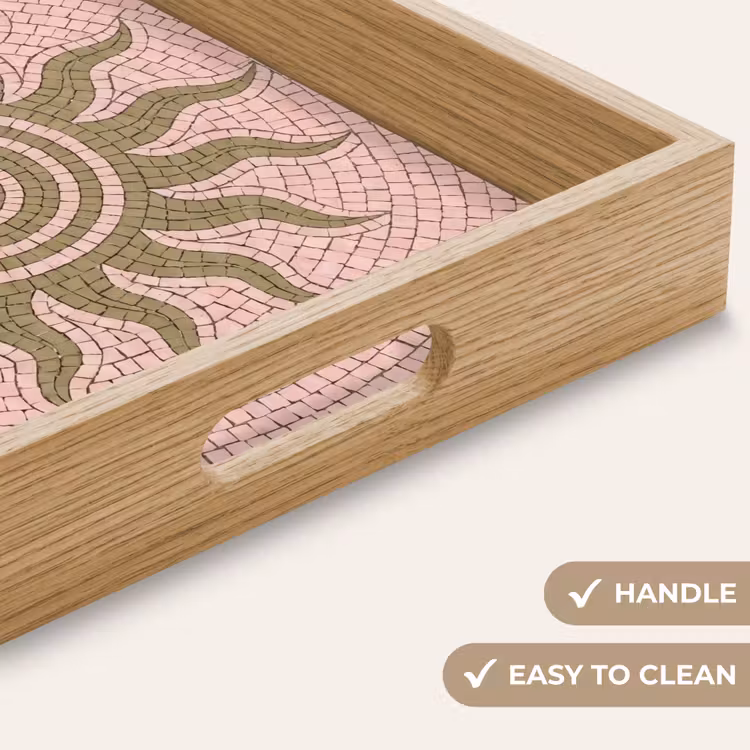 Tray - Mosaic - Sun - Pattern - Classic - Pink — 9