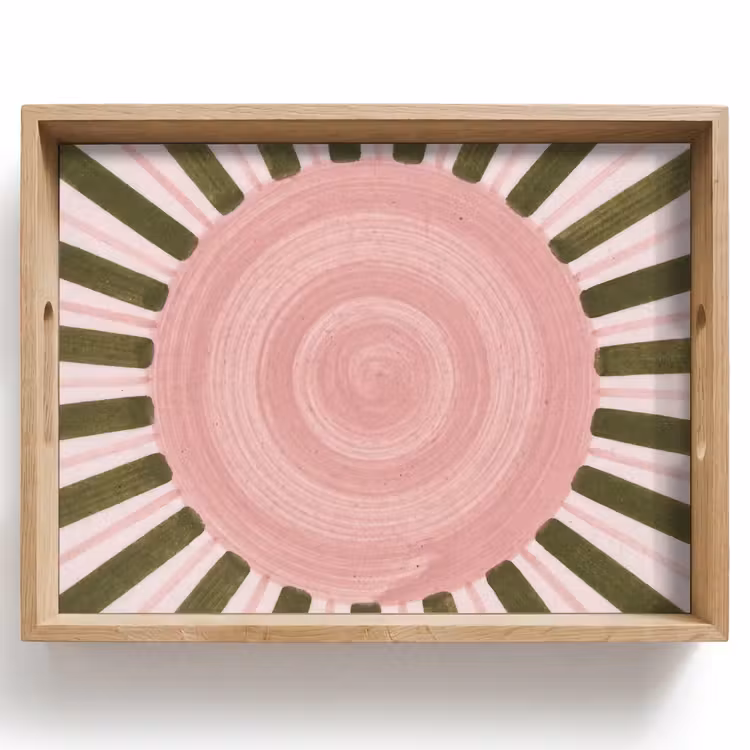 Tray - Pattern - Circle - Rays - Abstract - Pink — 1