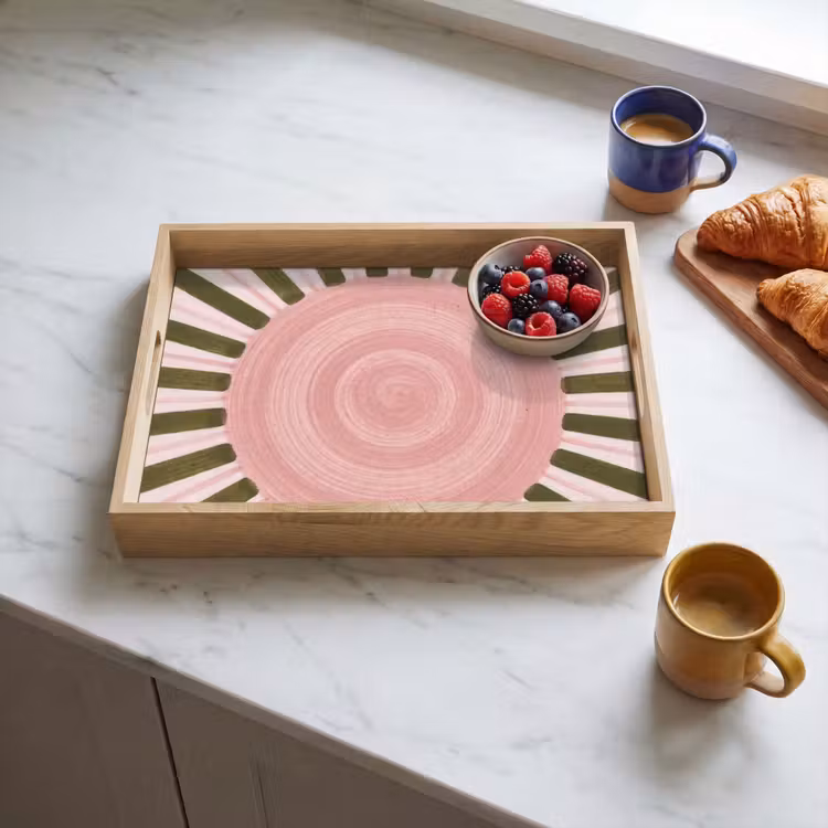 Tray - Pattern - Circle - Rays - Abstract - Pink — 3
