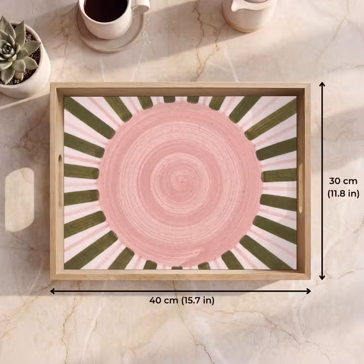 Tray - Pattern - Circle - Rays - Abstract - Pink — 7