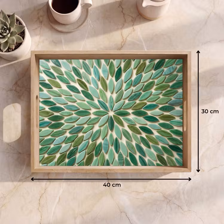 Tray - Pattern - Leaf - Green - Abstract — 8