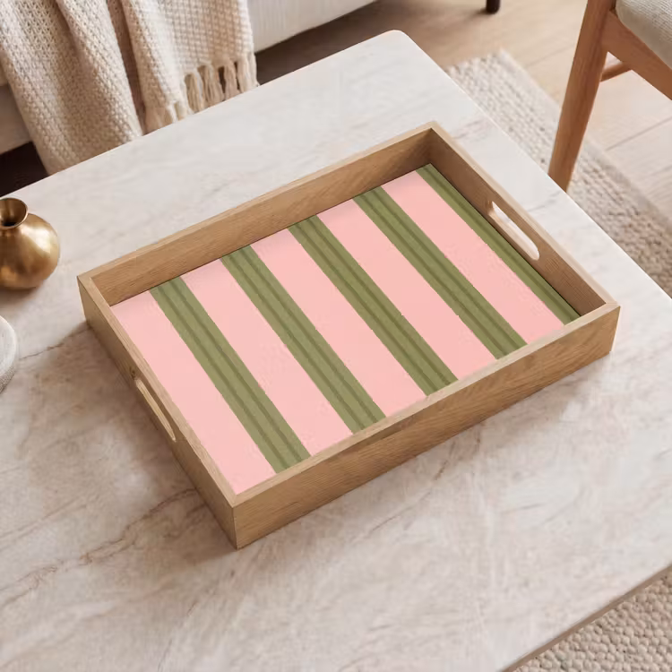Tray - Pattern - Stripes - Abstract - Pink - Green — 2