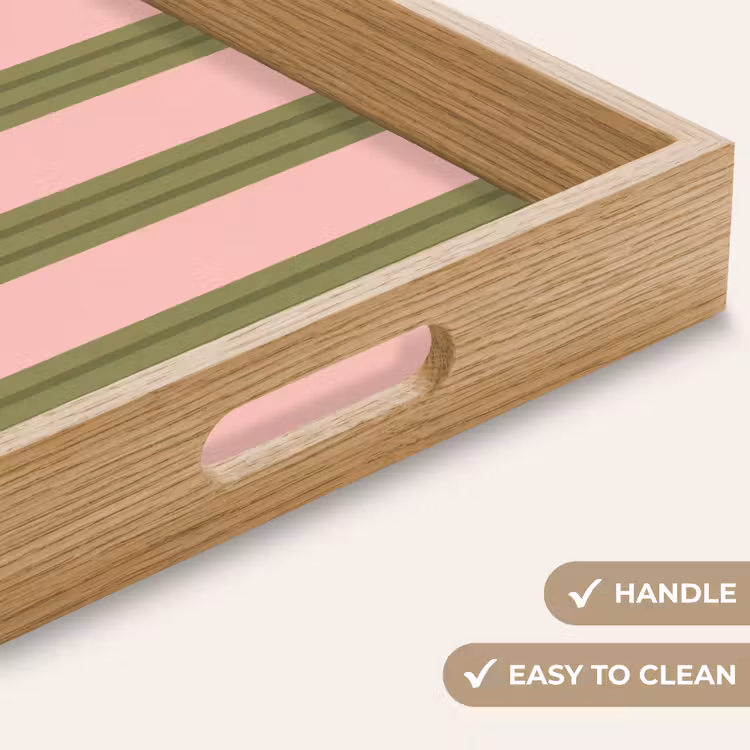 Tray - Pattern - Stripes - Abstract - Pink - Green — 9