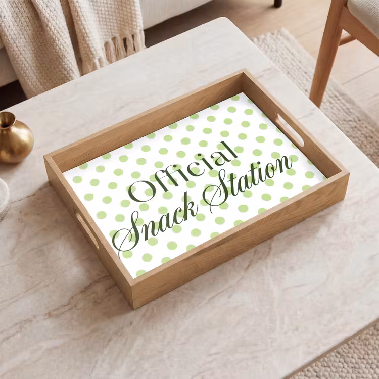 Tray - Snack Station - Green - Dots — 2