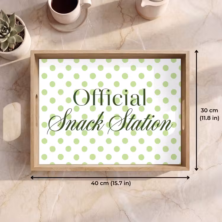 Tray - Snack Station - Green - Dots — 7