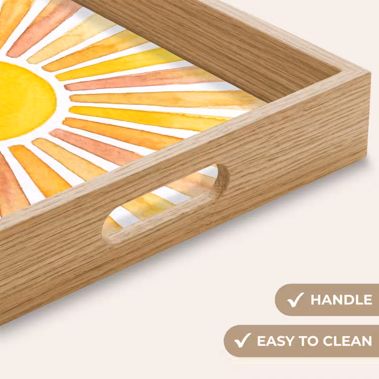 Tray - Sun - Rays - Watercolor - Yellow - Abstract — 9