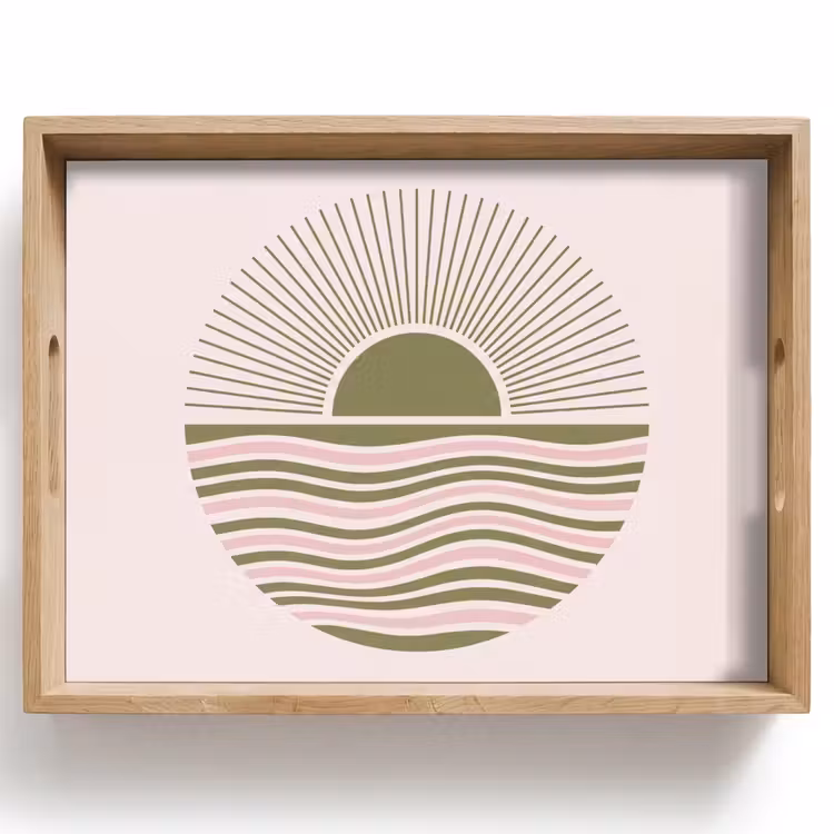 Tray - Sun - Sea - Abstract - Modern - Pink — 1