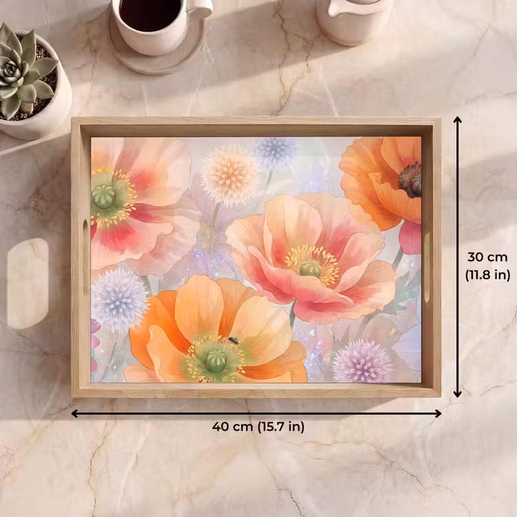 Tray - Flowers - Watercolor - Nature - Modern - Colorful — 7