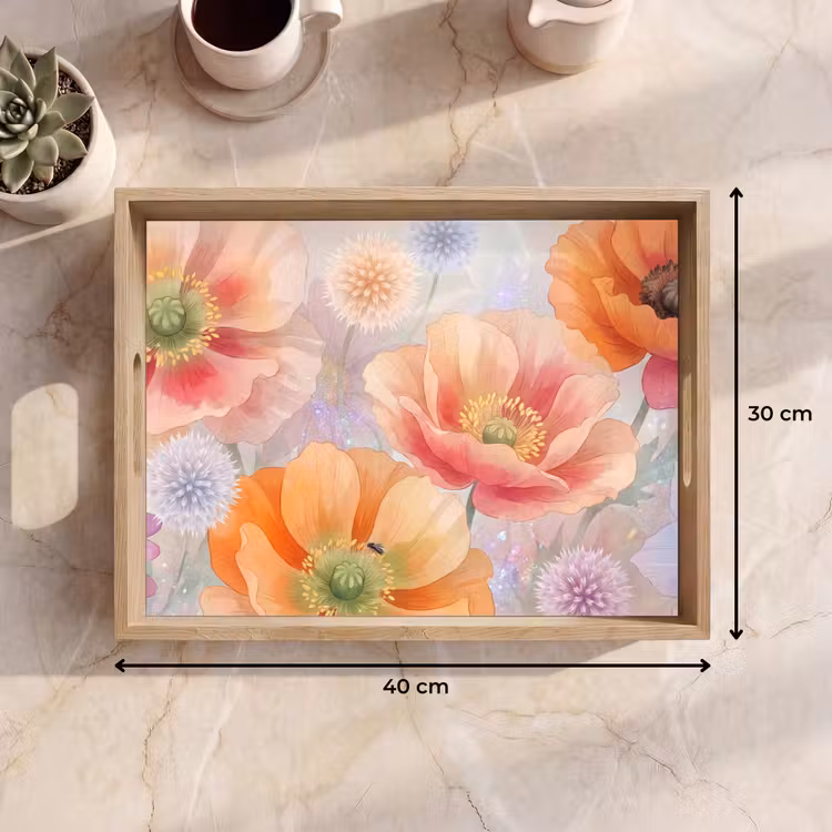Tray - Flowers - Watercolor - Nature - Modern - Colorful — 8