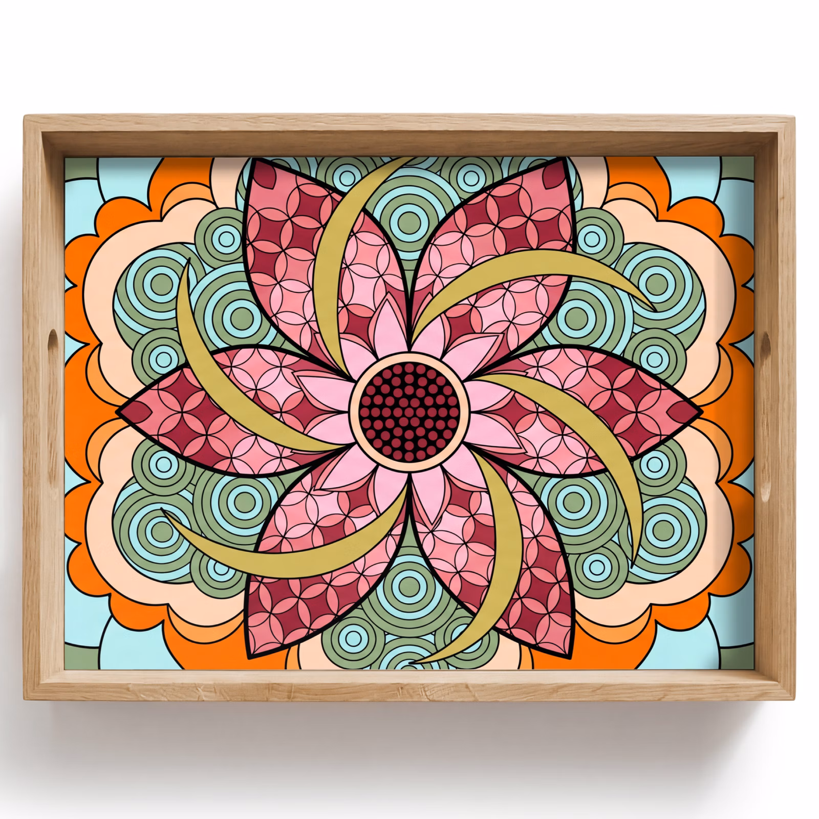 Tray - Mandala - Geometric - Art - Decorative - Colorful — 1