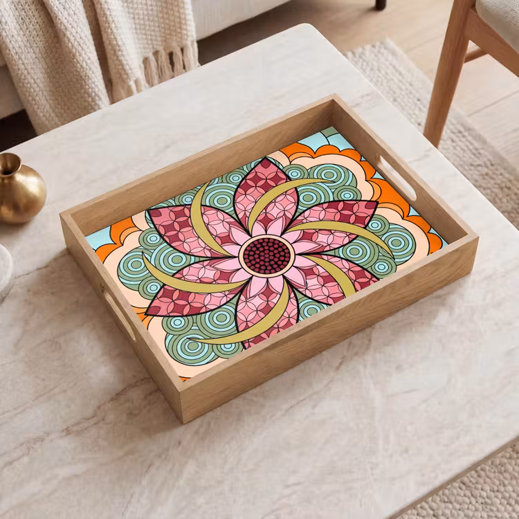 Tray - Mandala - Geometric - Art - Decorative - Colorful — 2