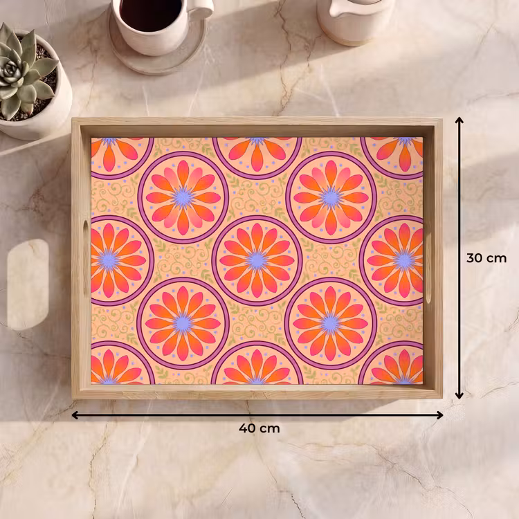 Tray - Pattern - Flowers - Decorative - Colorful - Modern — 8