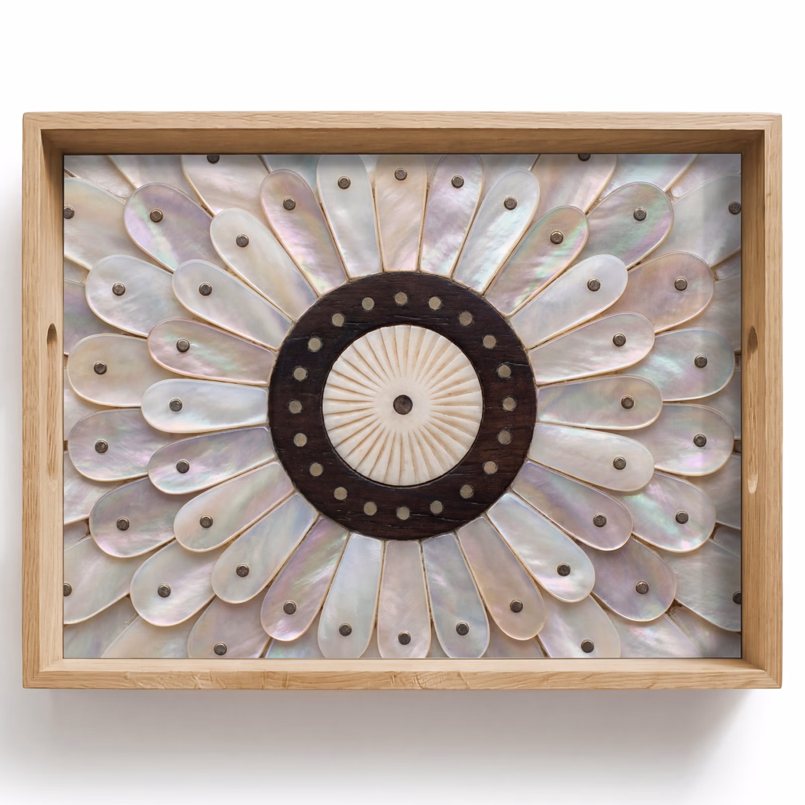 Tray - Mother-of-Pearl - Pattern - Decoration - Craft - White — 1