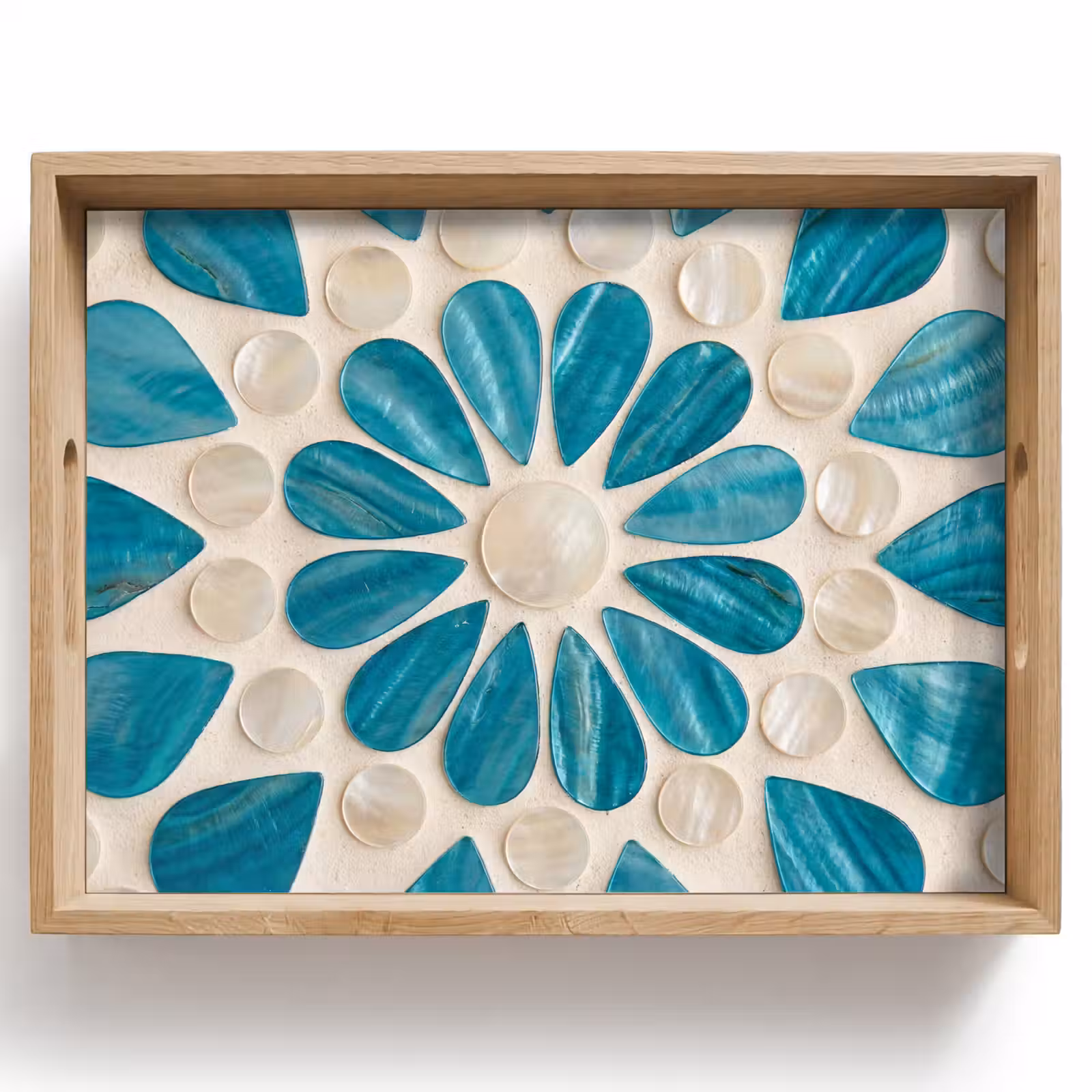 Tray - Pattern - Mosaic - Shells - Abstract - Turquoise — 1