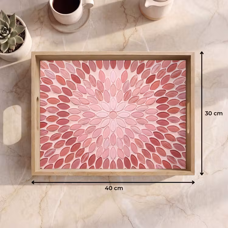 Tray - Pattern - Mosaic - Oval - Abstract - Pink — 8
