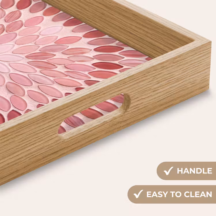 Tray - Pattern - Mosaic - Oval - Abstract - Pink — 9