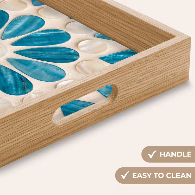 Tray - Pattern - Mosaic - Shells - Abstract - Turquoise — 9