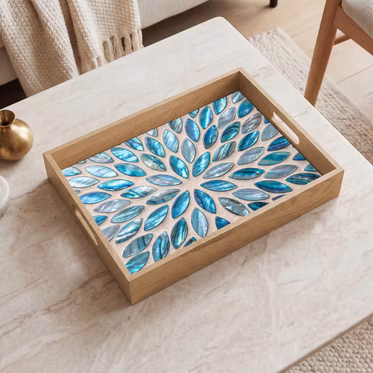 Tray - Pattern - Shine - Abstract - Blue - Decoration — 2