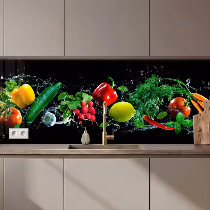 Kitchen splashback - Vegetable - Splash - Black