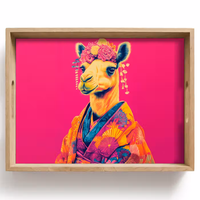 Tray - Camel - Flowers - Kimono - Fans